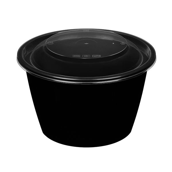 контейнер 144 мм 750мл черный (крышка 144К прозр.) PP
