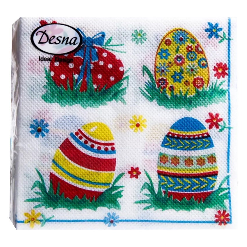 Салфетки Desna «Пасхальные яйца», бумажные, 25×25 см, 1 слой, 40 шт. от производителя в Кирове