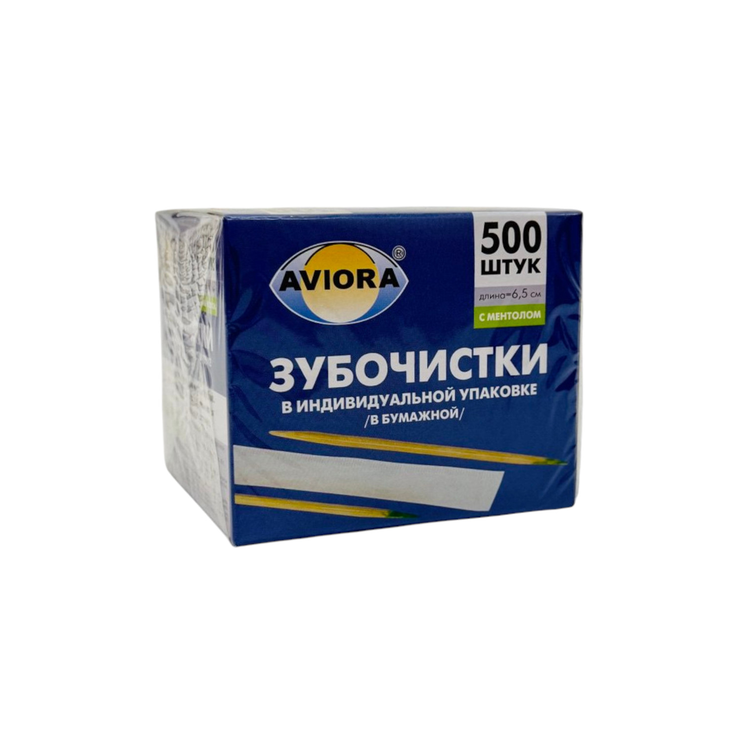 Зубочистки Aviora с ментолом, бамбуковые, в индивидуальной бумажной упаковке, 500 шт. от производителя в Кирове