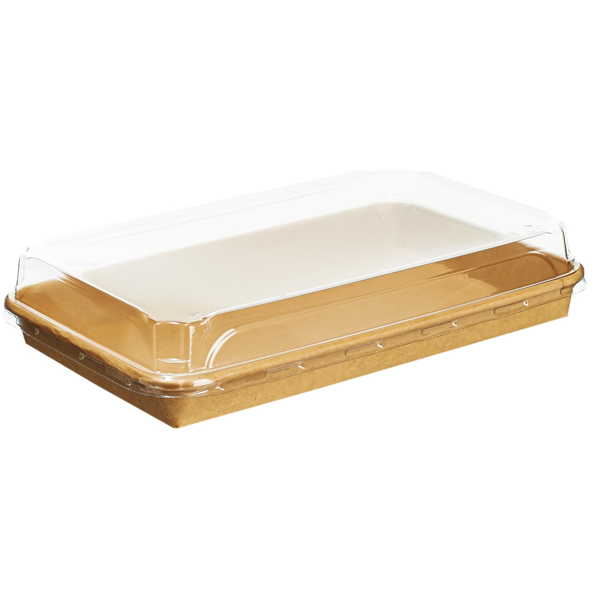 Контейнер SushiBox 1500 мл, бумажный, крафт, с купольной крышкой, 256×182×56 мм от производителя в Кирове