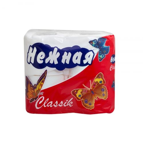 Туалетная бумага «Нежная Classic», белая, 2 слоя, 4 рулона от производителя в Кирове