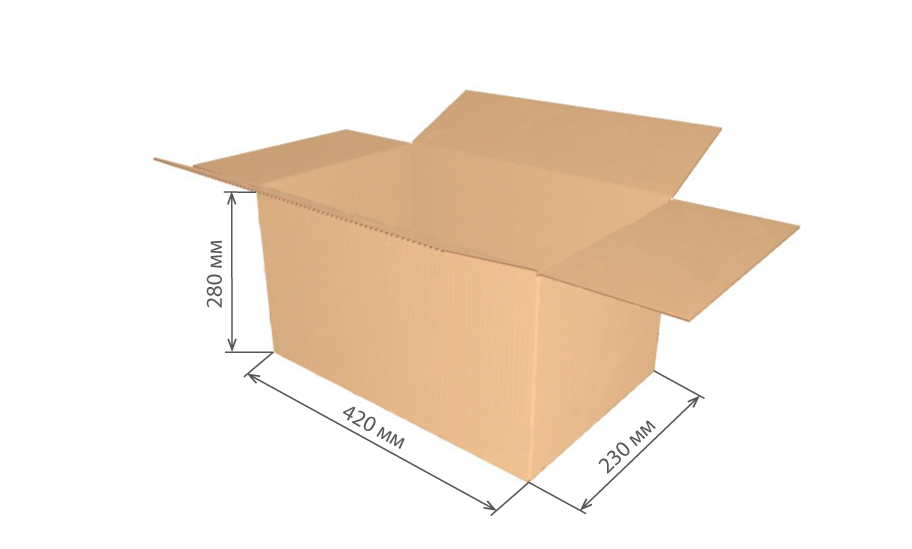 Гофроящик Т23С, 420×280×230 мм, бурый от производителя в Кирове
