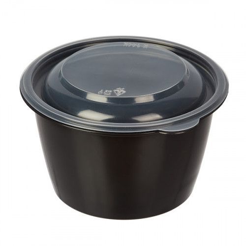 контейнер 144 мм ССПК 500мл черный (крышка 144К прозр.)*