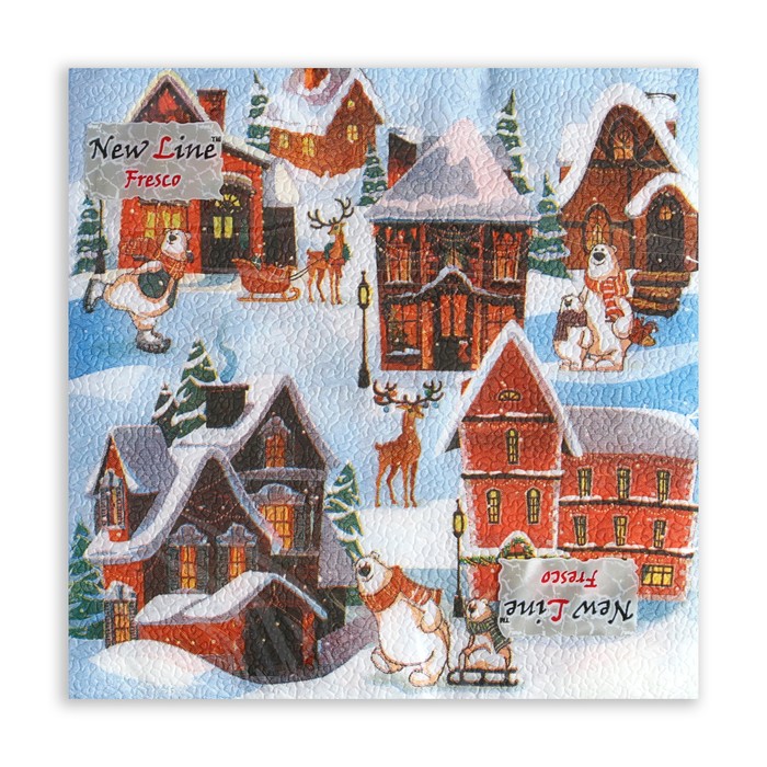 Новогодние салфетки New Line Fresco «Домики», бумажные, 2 слоя, 33×33 см, 20 шт. от производителя в Кирове