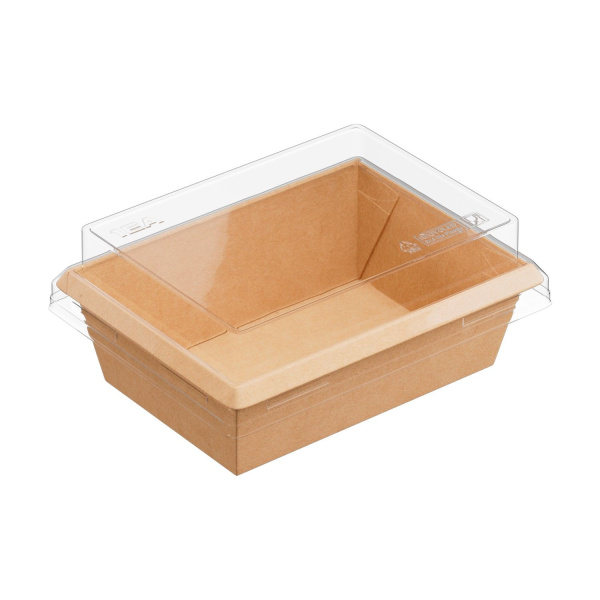 контейнер бум. 400 мл OneClick с купольной крышкой/135х100х65/50