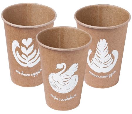 стакан бум. 350 мл Craft Line Latte Art*