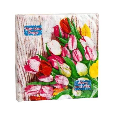 салфетки 2-сл 33х33 БУКЕТ Тюльпаны букет /20