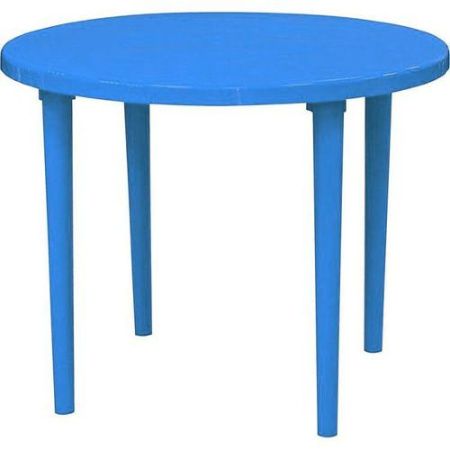 стол пластиковый  голубой 88х72 круглый