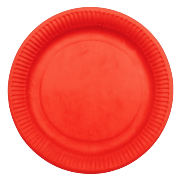 тарелка d=180 бумажная красная *