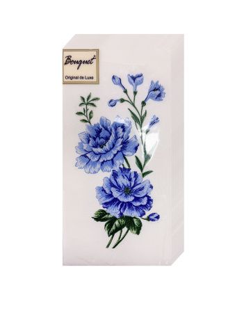 салфетки 2-сл 33х33 АРТ БУКЕТ ЛЮКС Голубые цветы /20