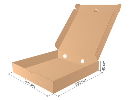 коробка под пиццу гофрокартон 300х300х40 бур/бур ЛОК