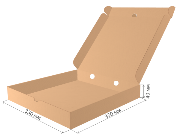 коробка под пиццу гофрокартон 330х330х40 бур/бур ЛОК
