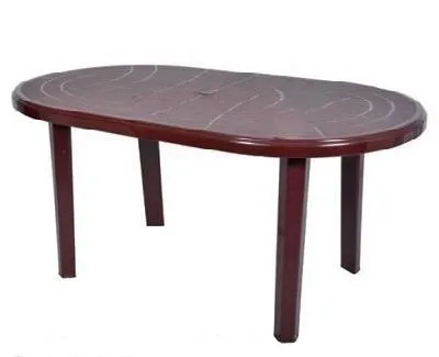 стол пластиковый овальный коричневый